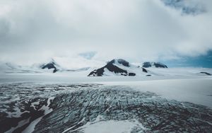Preview wallpaper mountains, hills, snow, winter, landscape