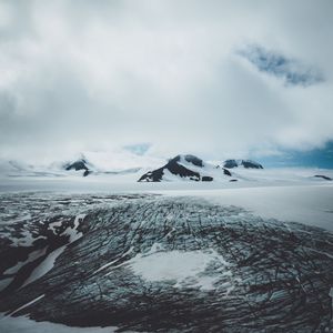 Preview wallpaper mountains, hills, snow, winter, landscape
