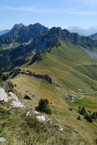 Preview wallpaper mountains, hills, stones, slopes, sky, nature