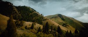 Preview wallpaper mountains, hills, trees, slopes, landscape