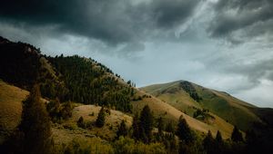 Preview wallpaper mountains, hills, trees, slopes, landscape