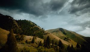 Preview wallpaper mountains, hills, trees, slopes, landscape