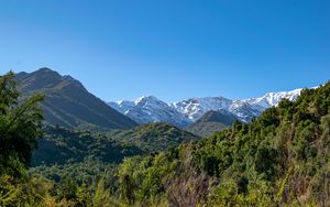 Preview wallpaper mountains, hills, trees, distance