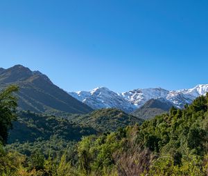 Preview wallpaper mountains, hills, trees, distance