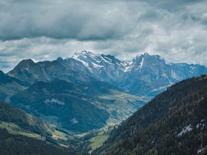 Preview wallpaper mountains, hills, trees, nature, landscape