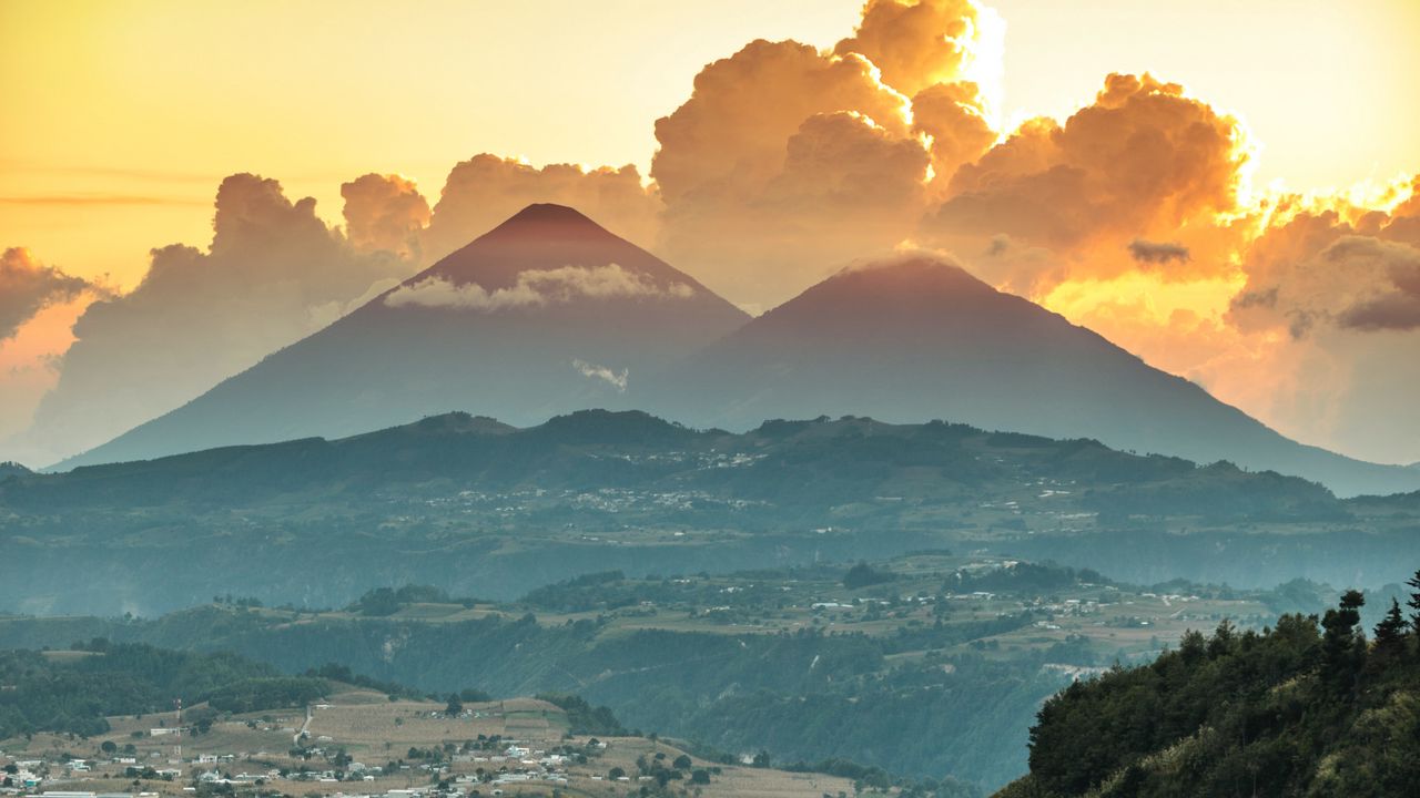 Wallpaper mountains, hills, valley, trees, landscape, nature