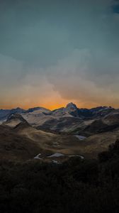 Preview wallpaper mountains, hilly, landscape, relief, twilight