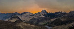 Preview wallpaper mountains, hilly, landscape, relief, twilight