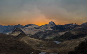 Preview wallpaper mountains, hilly, landscape, relief, twilight