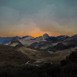 Preview wallpaper mountains, hilly, landscape, relief, twilight