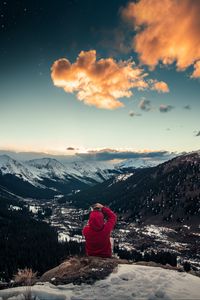 Preview wallpaper mountains, hood, clouds, loneliness, peaks