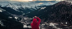 Preview wallpaper mountains, hood, clouds, loneliness, peaks