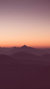 Preview wallpaper mountains, horizon, outlines, sunset, sky