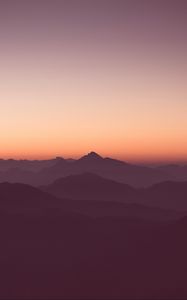 Preview wallpaper mountains, horizon, outlines, sunset, sky