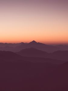 Preview wallpaper mountains, horizon, outlines, sunset, sky