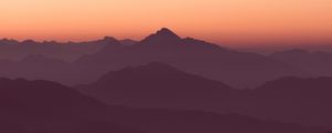 Preview wallpaper mountains, horizon, outlines, sunset, sky