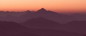 Preview wallpaper mountains, horizon, outlines, sunset, sky