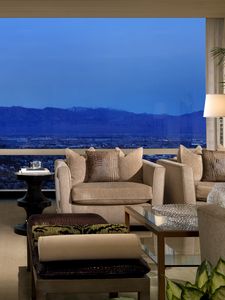 Preview wallpaper mountains, hotel, window, room, table, vip, interior design, landscape