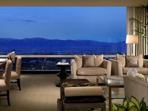 Preview wallpaper mountains, hotel, window, room, table, vip, interior design, landscape