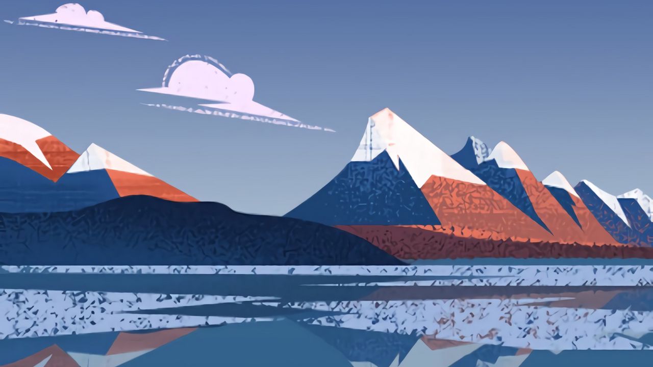 Wallpaper mountains, ice floes, art