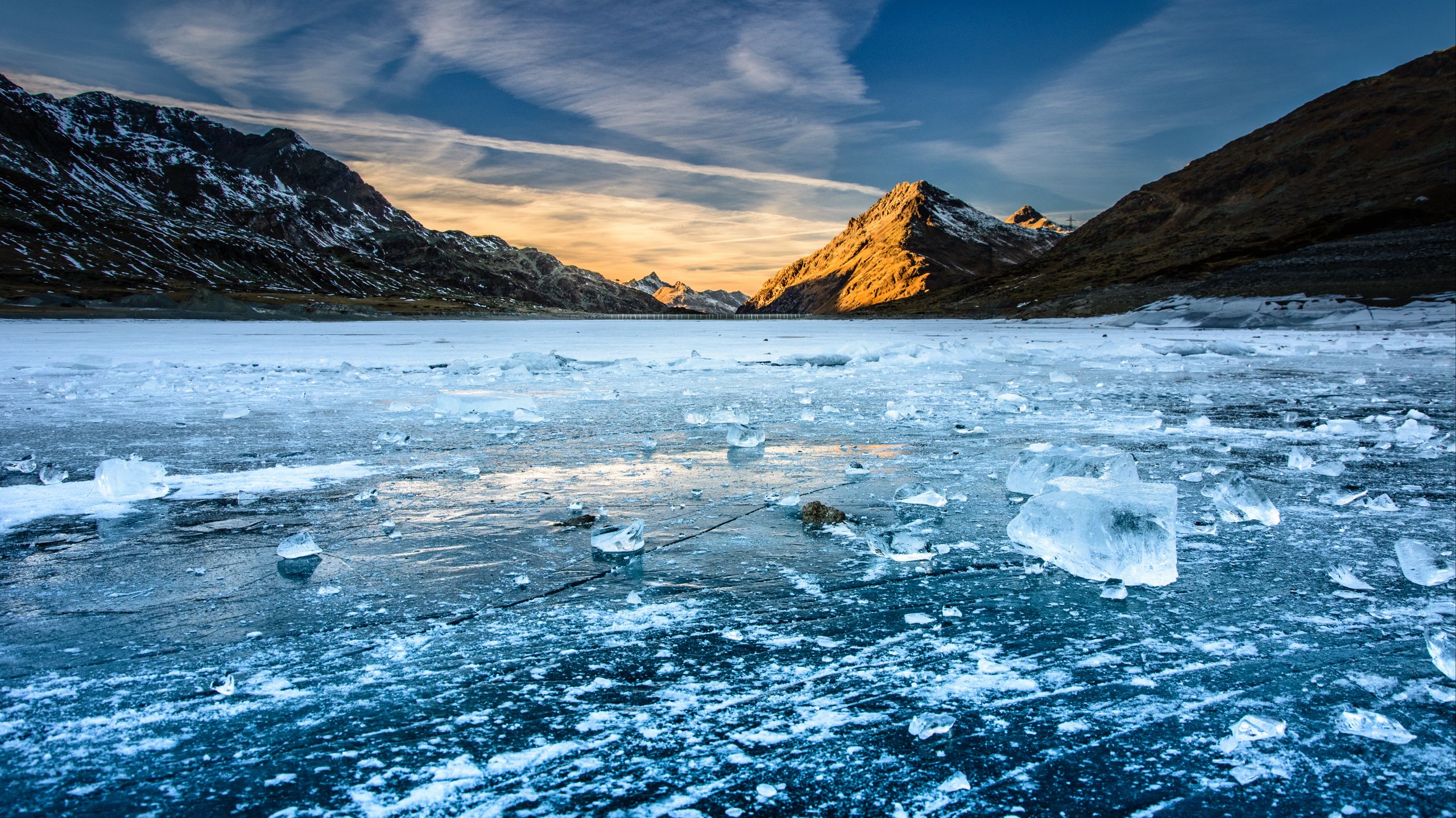 Download wallpaper 2560x1440 mountains, ice, sky, nature widescreen 16: ...