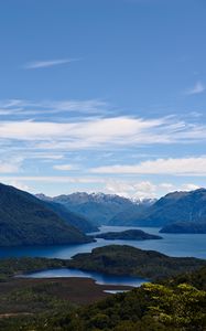 Preview wallpaper mountains, islands, river, landscape, nature