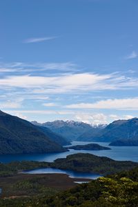 Preview wallpaper mountains, islands, river, landscape, nature