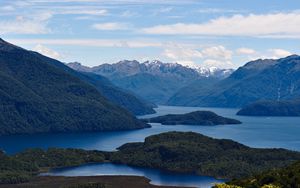 Preview wallpaper mountains, islands, river, landscape, nature