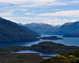 Preview wallpaper mountains, islands, river, landscape, nature