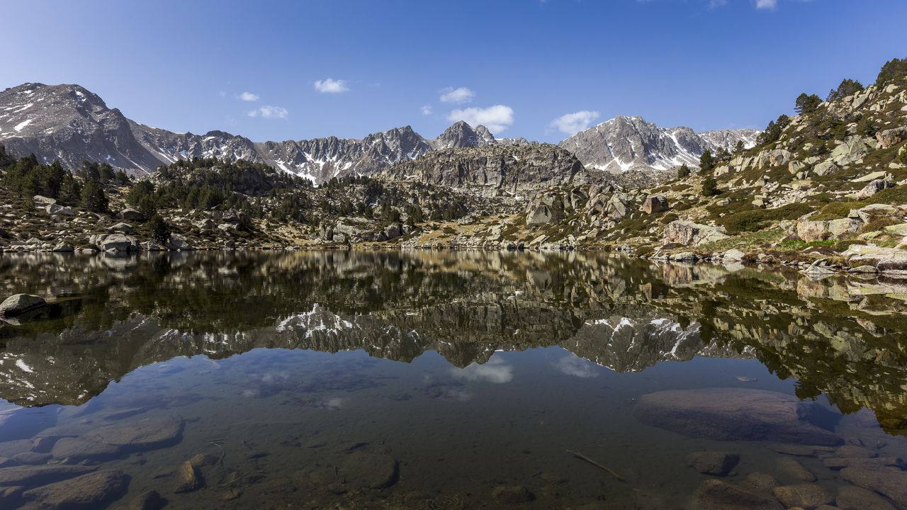 Wallpaper mountains, lake, bottom, reflection, nature