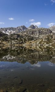 Preview wallpaper mountains, lake, bottom, reflection, nature