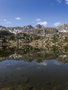 Preview wallpaper mountains, lake, bottom, reflection, nature