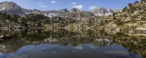 Preview wallpaper mountains, lake, bottom, reflection, nature