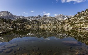 Preview wallpaper mountains, lake, bottom, reflection, nature