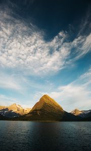 Preview wallpaper mountains, lake, current, sky, swiftcurrent lake, united states