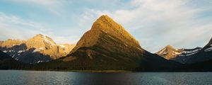 Preview wallpaper mountains, lake, current, sky, swiftcurrent lake, united states