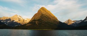 Preview wallpaper mountains, lake, current, sky, swiftcurrent lake, united states