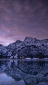 Preview wallpaper mountains, lake, dusk, reflection, landscape