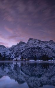 Preview wallpaper mountains, lake, dusk, reflection, landscape