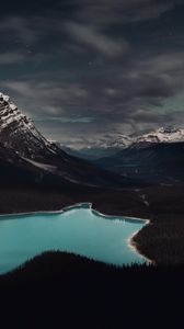 Preview wallpaper mountains, lake, forest, clouds, landscape