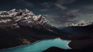 Preview wallpaper mountains, lake, forest, clouds, landscape
