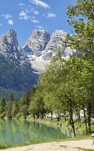 Preview wallpaper mountains, lake, forest, trees, water, nature
