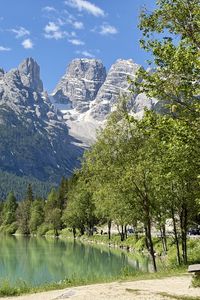 Preview wallpaper mountains, lake, forest, trees, water, nature