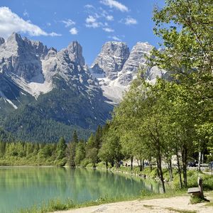 Preview wallpaper mountains, lake, forest, trees, water, nature