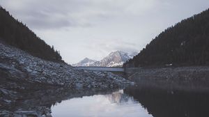 Preview wallpaper mountains, lake, forest, stones, trees