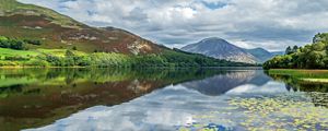 Preview wallpaper mountains, lake, forest, trees, reflection