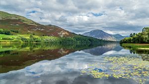 Preview wallpaper mountains, lake, forest, trees, reflection