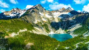 Preview wallpaper mountains, lake, forest, valley, landscape