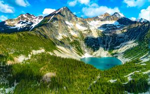 Preview wallpaper mountains, lake, forest, valley, landscape