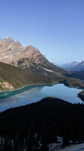 Preview wallpaper mountains, lake, forest, shadow, landscape